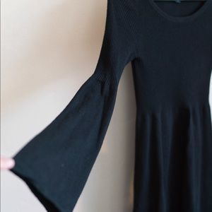 American eagle black bell sleeve dress size small